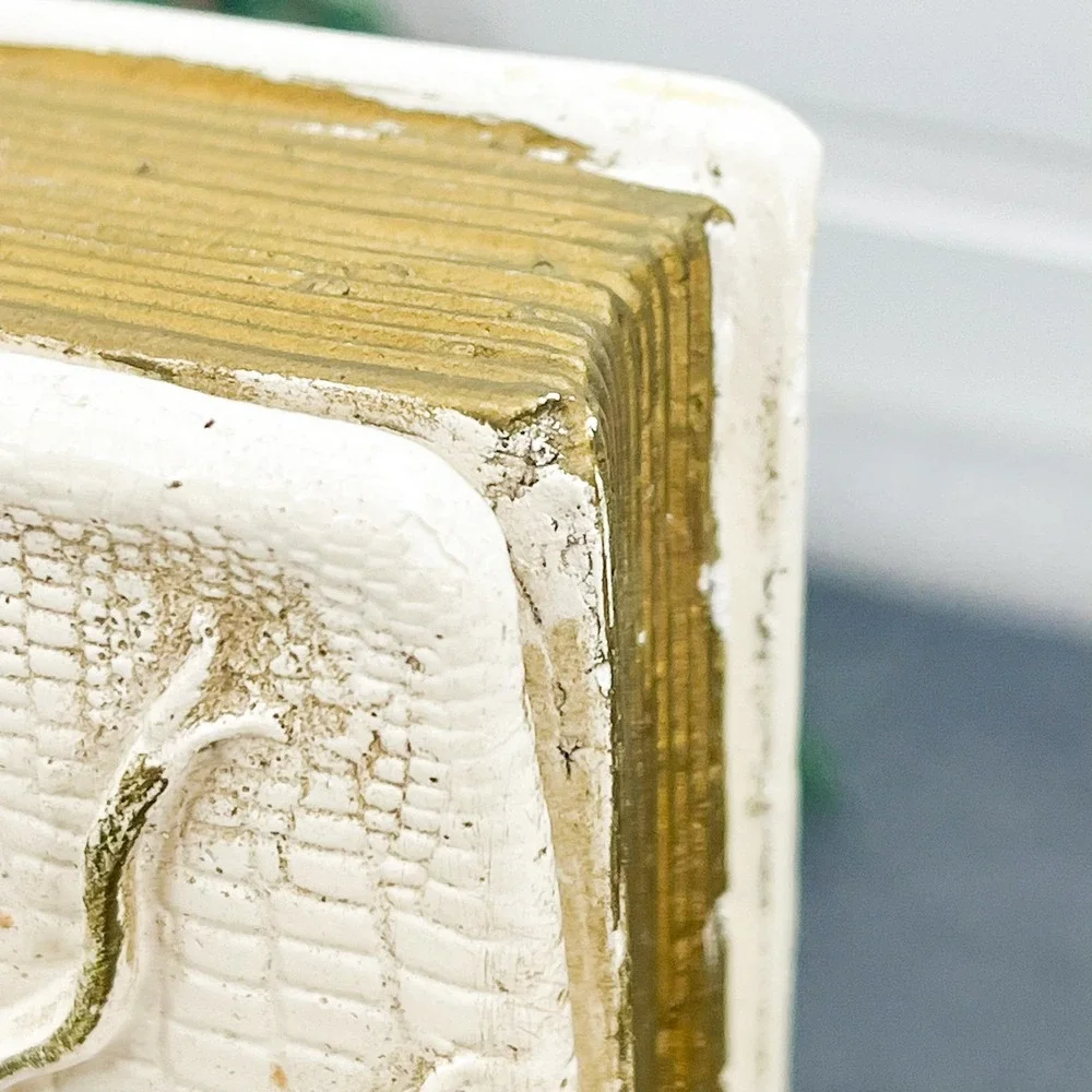 Vintage Chalkware Bookends - Art Deco Book Shelf Decor